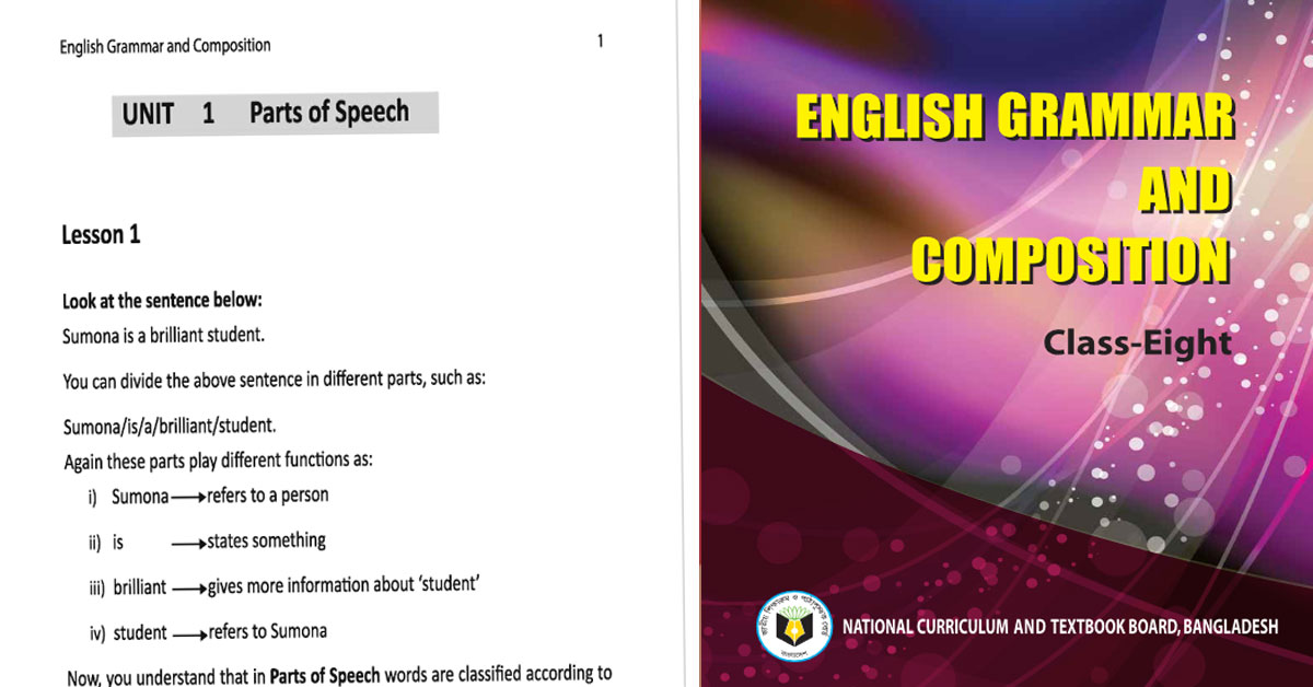 Class 8 english grammar-Parts of Speech-Unit-1, Lesson-1